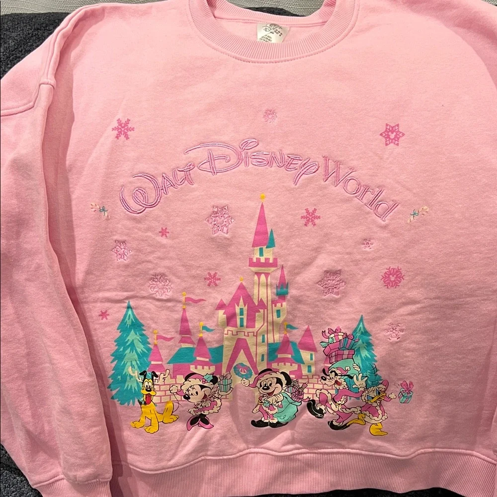 Santa Mickey Mouse and Friends Holiday Pullover Sweatshirt Walt Disney World XS - Picture 5 of 11